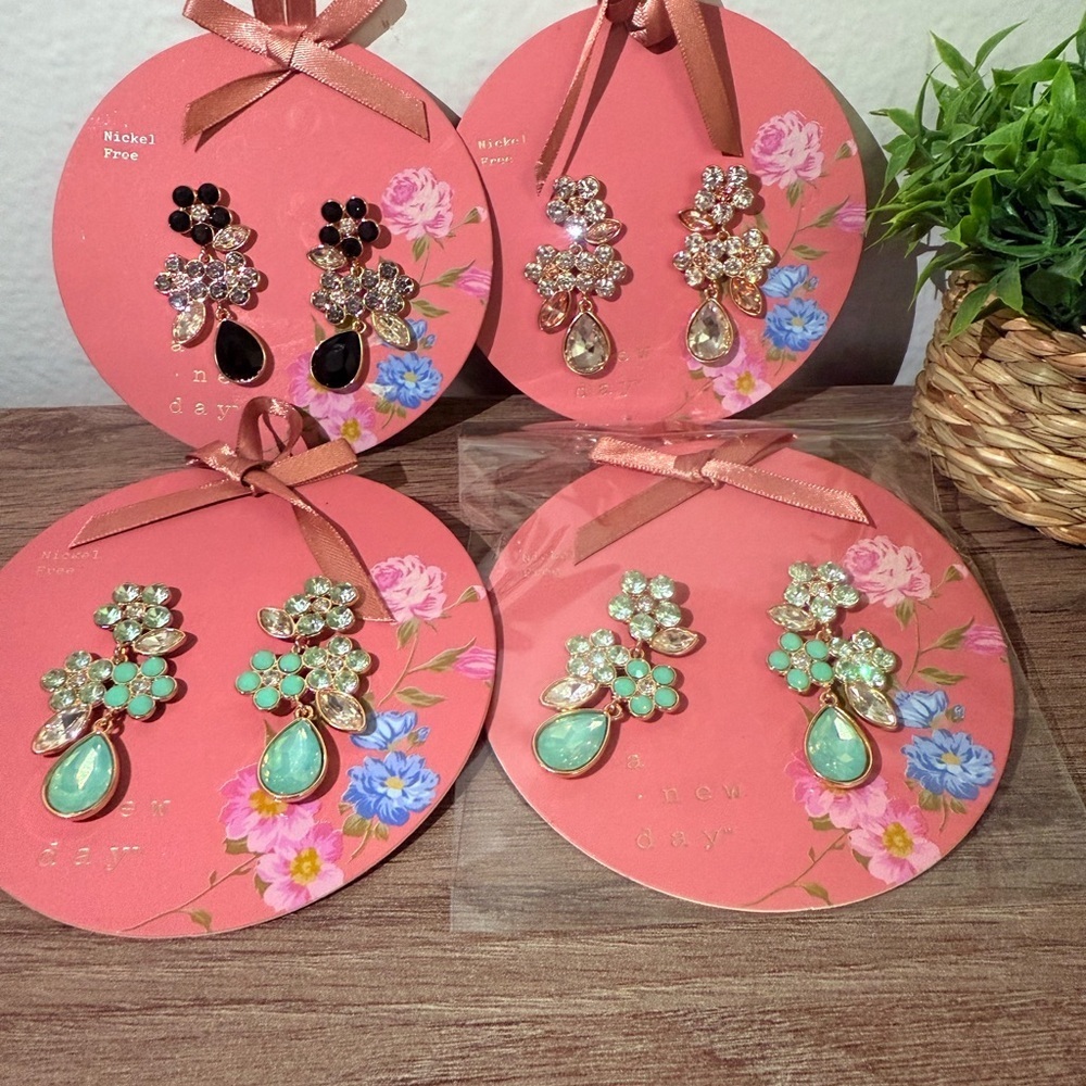 A New Day Floral Gemstone Earrings